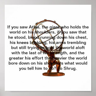 Ik zou atlas aan het tapijt vertellen. poster