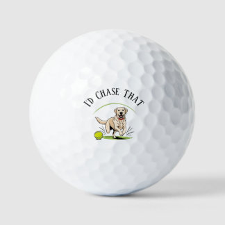 Ik zou dat achtervolgen" Labrador Retriever Golfballen