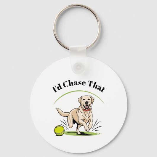 Ik zou dat achtervolgen" Labrador Retriever Sleutelhanger (Voorkant)