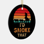 Ik zou dat BBQ vlees roken. Keramisch Ornament (Rechts)