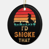 Ik zou dat BBQ vlees roken. Keramisch Ornament (Links)