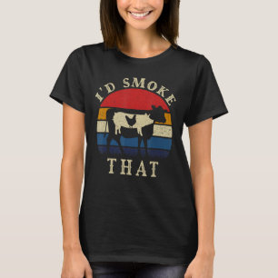 Ik zou dat grappige BBQ vlees van moker Pitma rok T-shirt