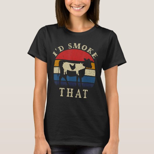Ik zou dat grappige BBQ vlees van moker Pitma rok T-shirt (Voorkant)