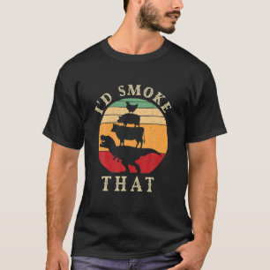 Ik zou dat grappige BBQ  vlees van Smoker Grill T-shirt