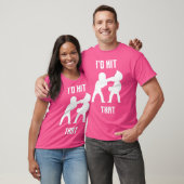 Ik zou dat grappige boksen kickboksen raken t-shirt (Unisex)