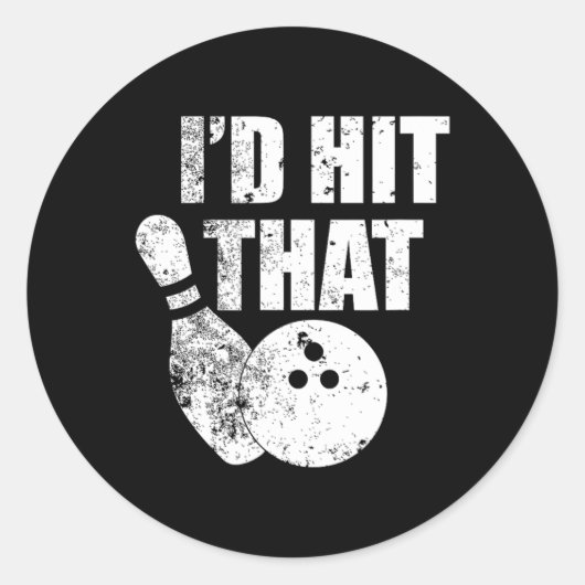 Ik zou dat grappige Bowling-citaat voor Bowlers Ronde Sticker (Voorkant)