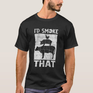 Ik zou dat roken - Grappig BBQ Smoker Vader Barbec T-shirt