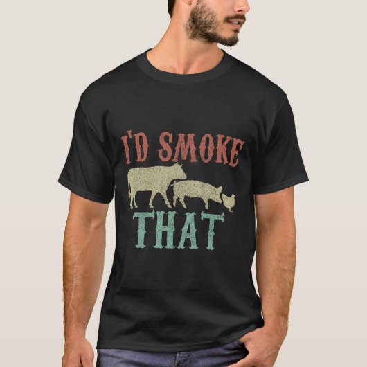 Ik zou dat Shirt roken - Grappig BBQ Grillen (Voorkant)
