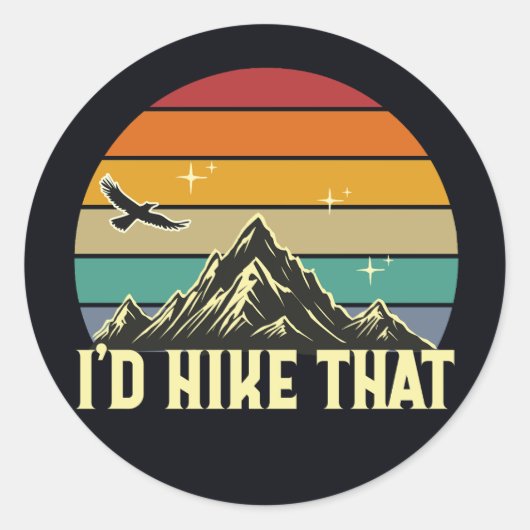 Ik zou dat wandelen - Retro-wandelavontuur Ronde Sticker (Voorkant)