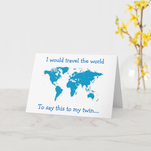 IK ZOU DE WERELD ROND REIZEN MET EEN GELUKKIGE VER KAART (Gele Bloem)