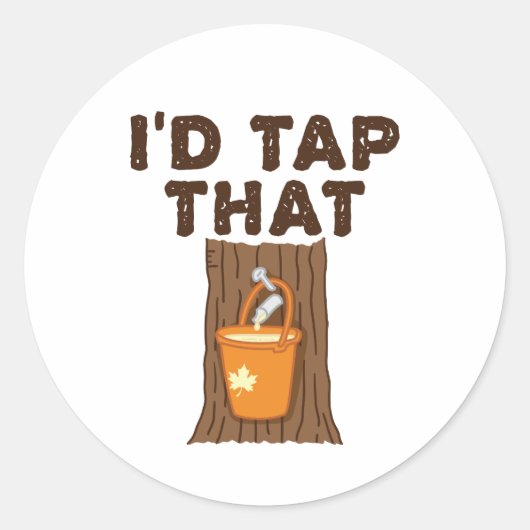 Ik zou die appelsuiker-boomstroop tikken ronde sticker (Voorkant)