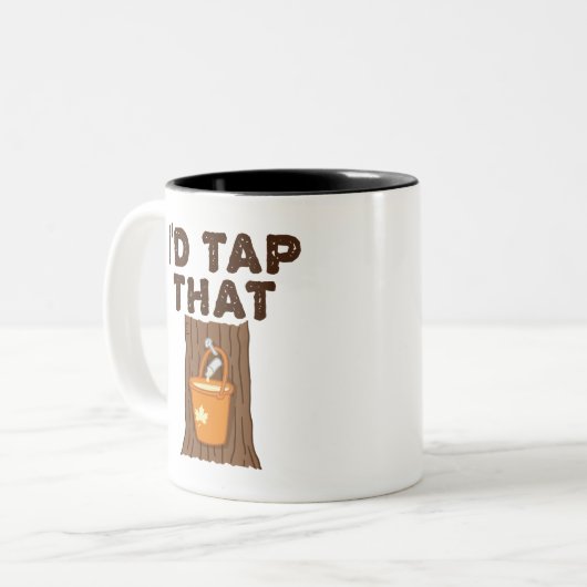 Ik zou die appelsuiker-boomstroop tikken tweekleurige koffiemok (Voorkant links)