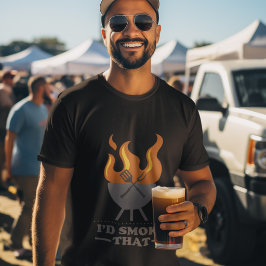Ik zou die BBQ-grillgereedschap-typografie roken T-shirt