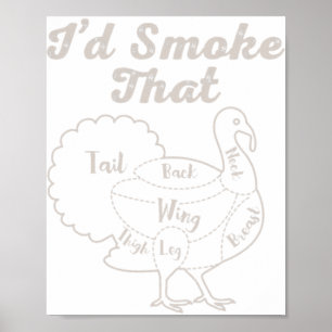 Ik zou die BBQ vlees roken barbecue roker Tu Poster