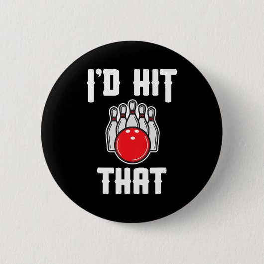 Ik zou die Bowler Fun Bowling Team Gift geven Ronde Button 5,7 Cm (Voorkant)