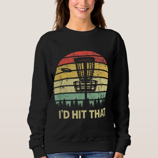 Ik zou die disc Golf Retro Frisbee Funny Design ra Trui (Voorkant)