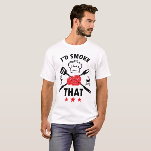 Ik zou die grappige BBQ Grilling Gift roken. T-shirt (Voorkant volledig)