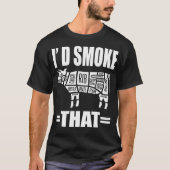 Ik zou die grappige BBQ roken. T-shirt (Voorkant)