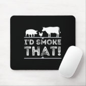 Ik zou die grappige BBQ-roker Barbecue Pitmaster r Muismat (Met muis)