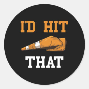 Ik zou die grappige Halloween kostuum verkeerskege Ronde Sticker