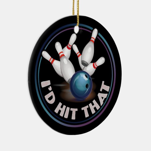 Ik zou die grappige Joke Bowling pakken Keramisch Ornament (Rechts)