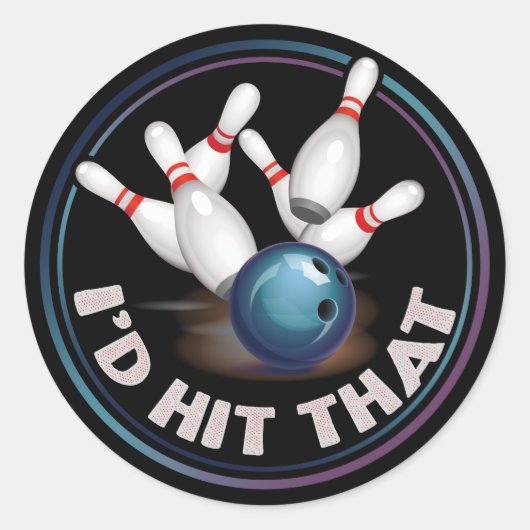 Ik zou die grappige Joke Bowling pakken Ronde Sticker (Voorkant)