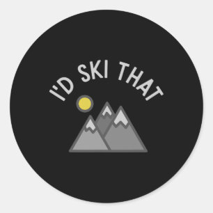 Ik zou die grappige skiër skiën cadeau ronde sticker