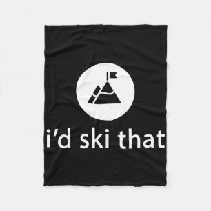Ik zou die grappige skiër skiën T-shirt cadeau Fleece Deken
