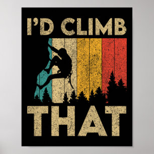 Ik zou die grappige vintage rotsklimming Boulder b Poster