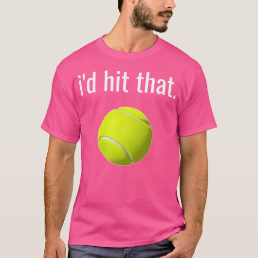 Ik zou die tennisgrappige tennisliefhebber raken t-shirt (Voorkant)