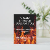 Ik zou door het vuur lopen voor je wenskaart feestdagenkaart (Staand voorkant)
