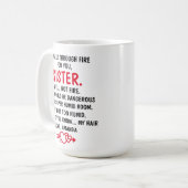 Ik zou door het vuur lopen voor je zuster koffiemok (Voorkant links)