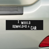 Ik zou een auto downloaden bumpersticker (Op auto)