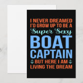 Ik zou een bootkapitein zijn, die Sailor Cruise Lo Bedankkaart (Voorkant / Achterkant)