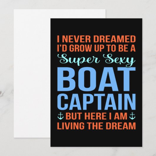 Ik zou een bootkapitein zijn, die Sailor Cruise Lo Bedankkaart (Voorkant / Achterkant)