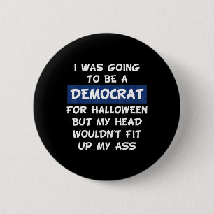 Ik zou een democraat worden voor Halloween Ronde Button 5,7 Cm