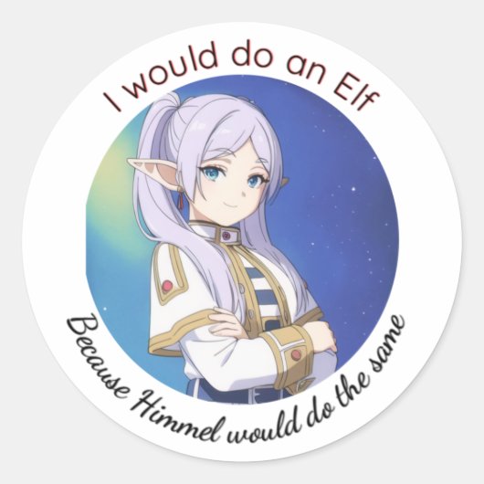 Ik zou een Elf doen Ronde Sticker (Voorkant)