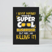 Ik zou een superbus-chauffeur zijn RSVP kaartje (Staand voorkant)