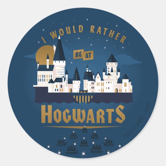 Ik zou eerder bij HOGWARTS™ Abstracte Boat Ride zi Ronde Sticker (Voorkant)