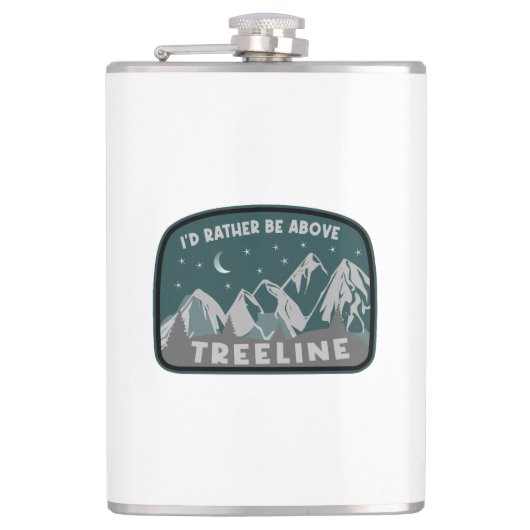 Ik zou eerder boven de Treeline staan Heupfles (Voorkant)