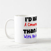 Ik zou eerder een conservatieve Nut-baan zijn... Koffiemok (Links)