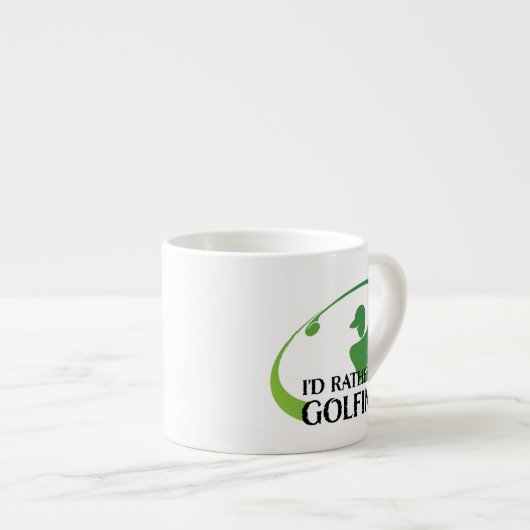 Ik zou eerder Golfende Golfers Golf Modern Quote z Espresso Kop (Voorkant rechts)
