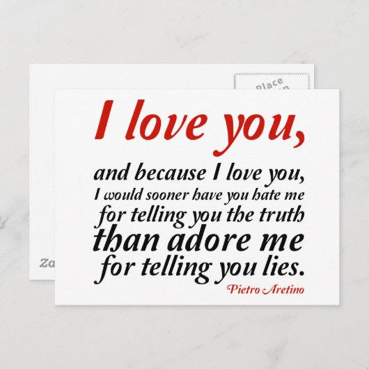 Ik zou eerder hebben dat je me haat briefkaart (Voorkant / Achterkant)