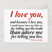 Ik zou eerder hebben dat je me haat briefkaart (Voorkant)