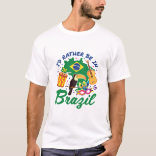 Ik zou eerder in Brazilië in een Braziliaans reis T-shirt