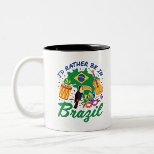 Ik zou eerder in Brazilië in een Braziliaans reis Tweekleurige Koffiemok