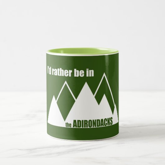 Ik zou eerder in de Adirondacks berg zijn Tweekleurige Koffiemok (Center)
