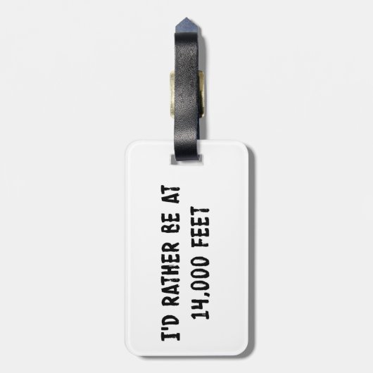 Ik zou eerder op 14.000 voet zijn bagagelabel (Achterkant verticaal)