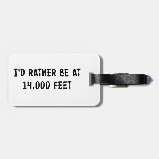 Ik zou eerder op 14.000 voet zijn bagagelabel (Achterkant horizontaal)