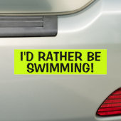 IK ZOU ER RADER ZWEMEN BUMPERSTICKER (Op auto)
